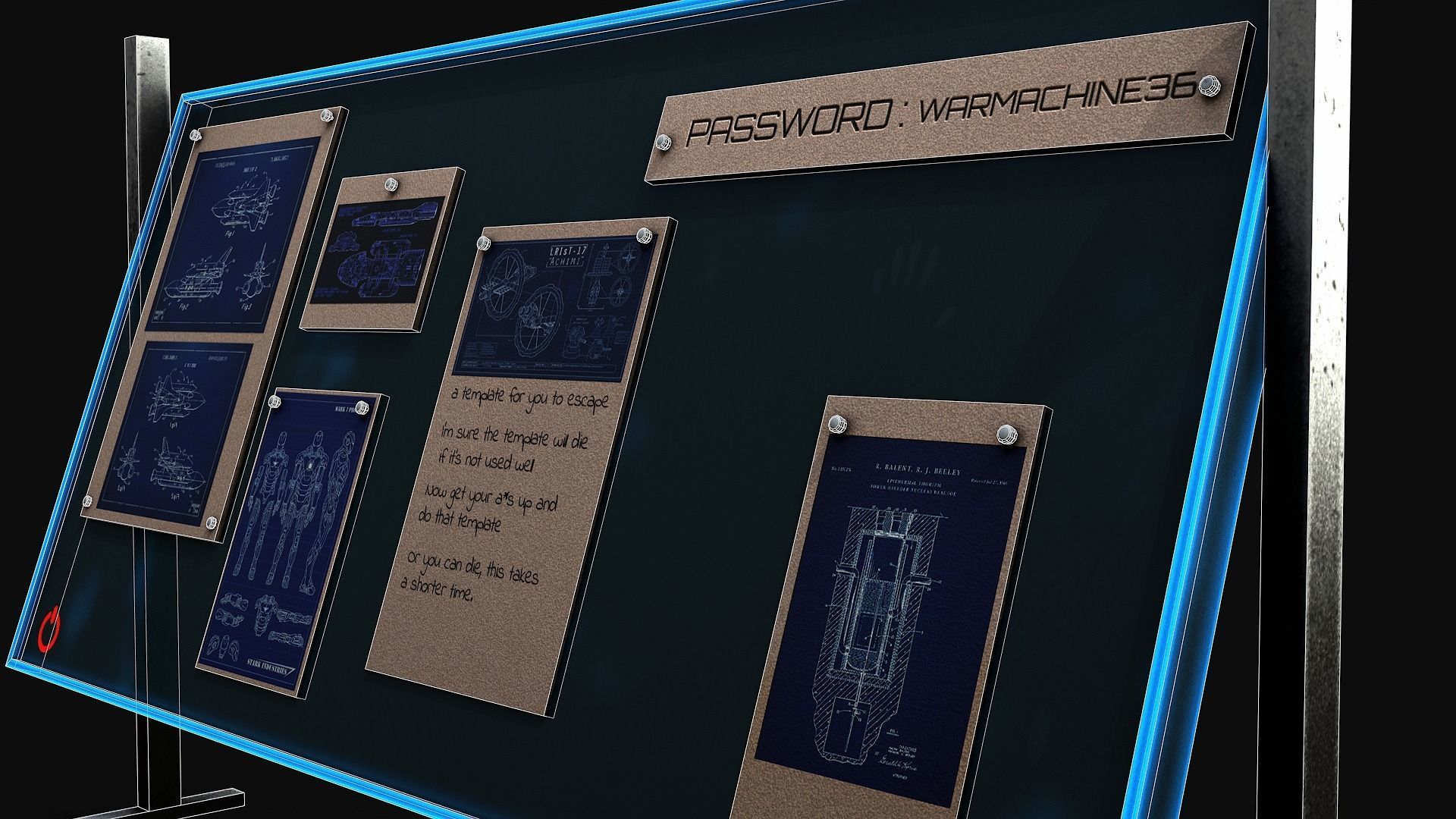 SCIFI WORK PANEL Low-poly 3D model_8