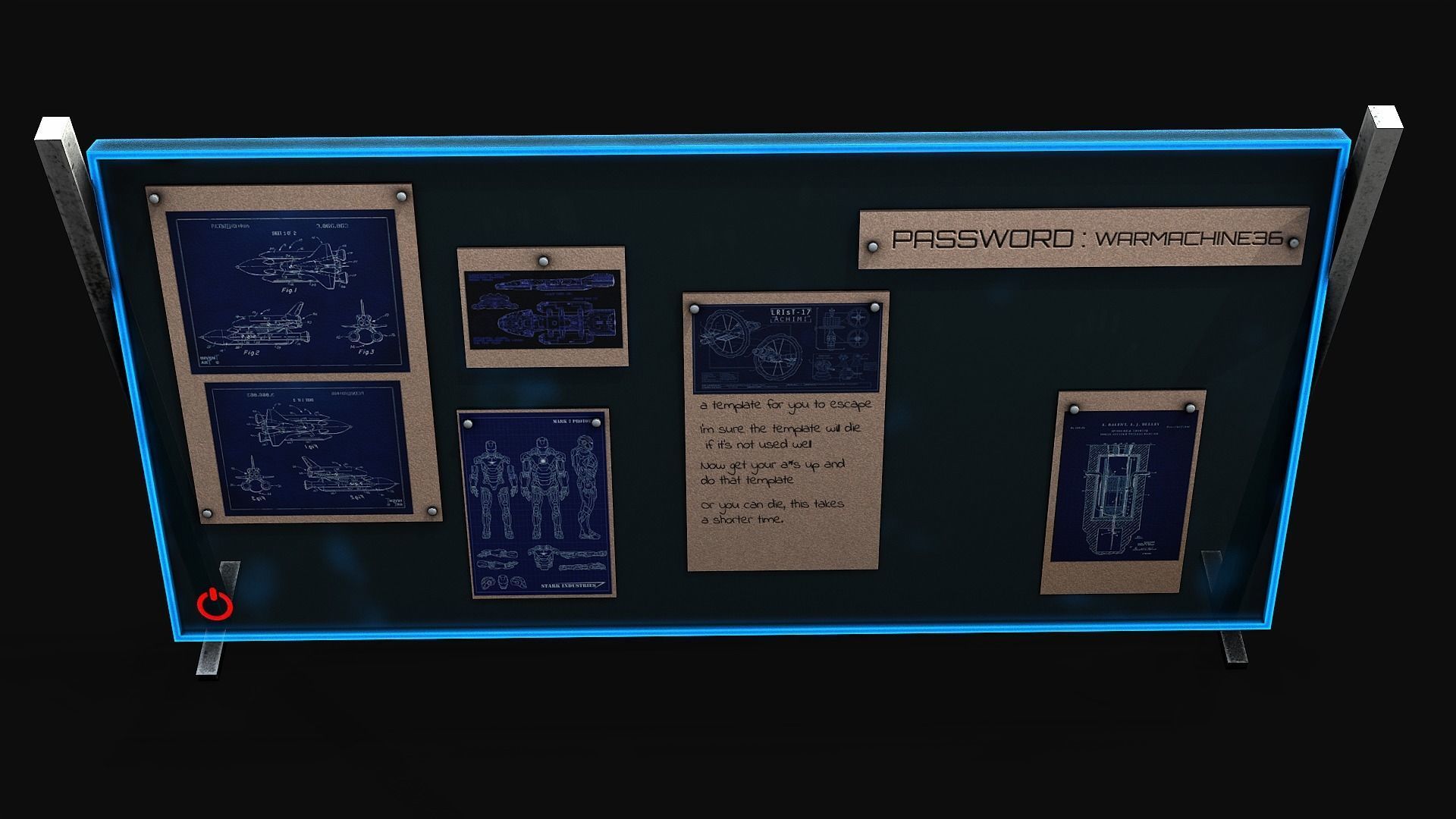 SCIFI WORK PANEL Low-poly 3D model_9