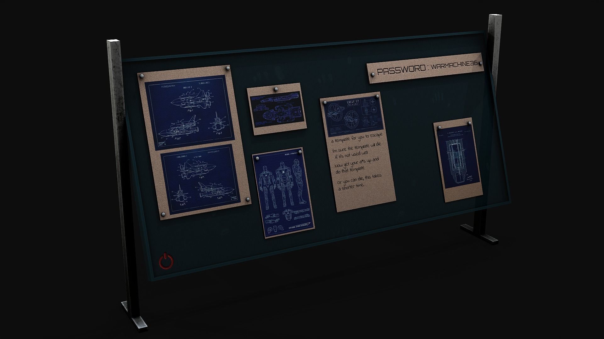 SCIFI WORK PANEL Low-poly 3D model_11