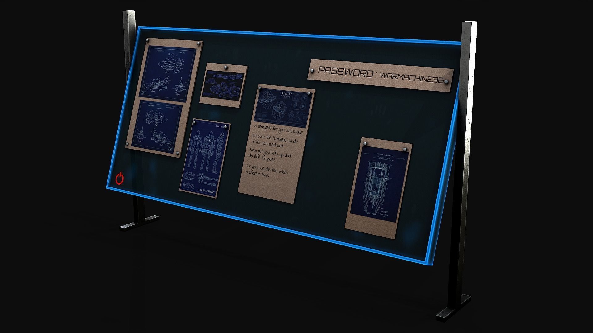 SCIFI WORK PANEL Low-poly 3D model_2