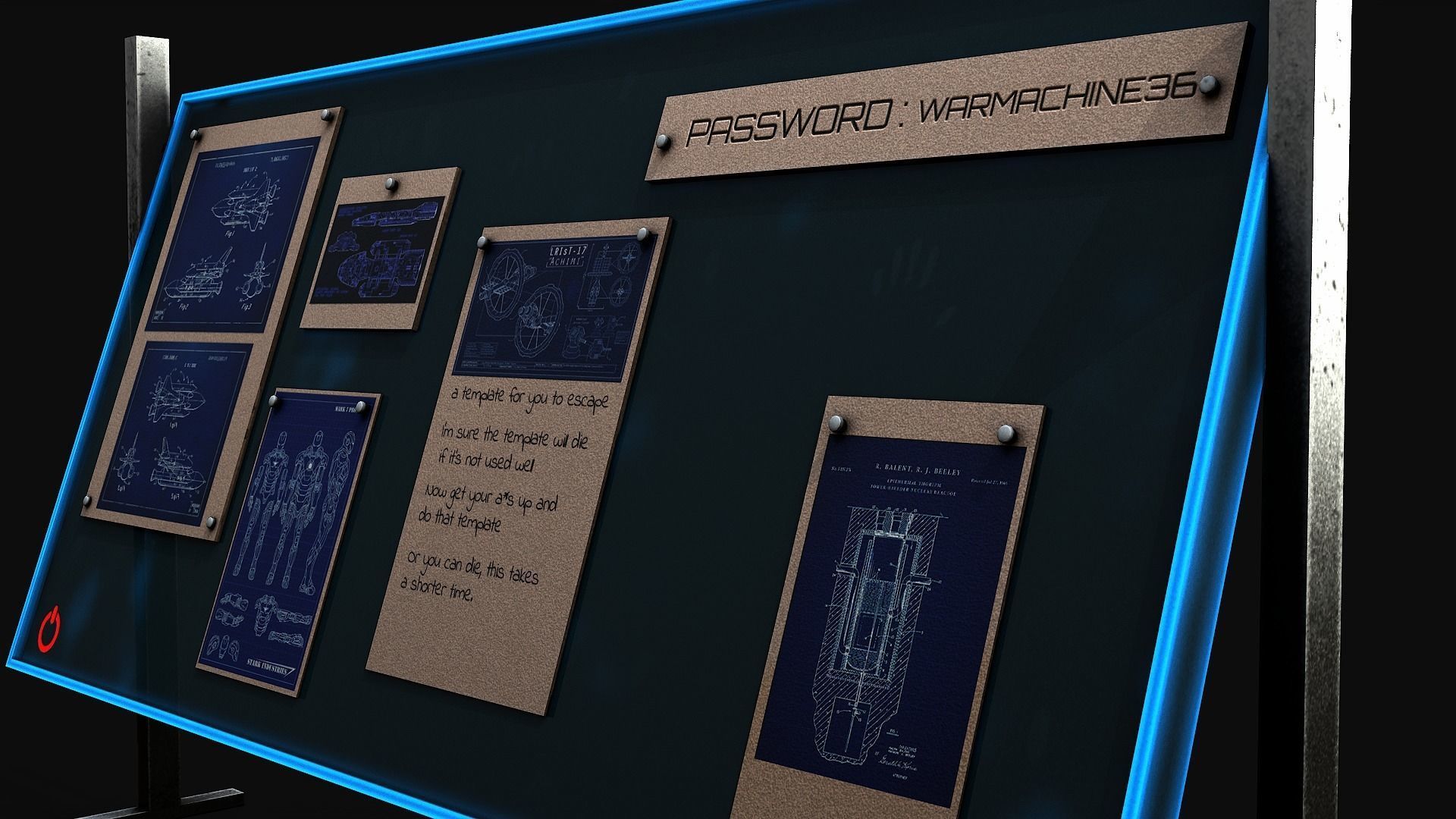 SCIFI WORK PANEL Low-poly 3D model_7