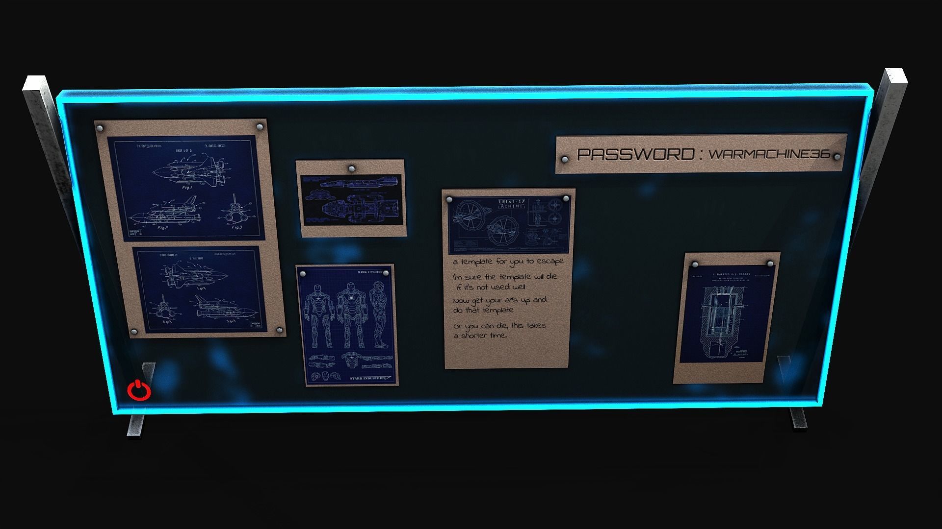 SCIFI WORK PANEL Low-poly 3D model_10