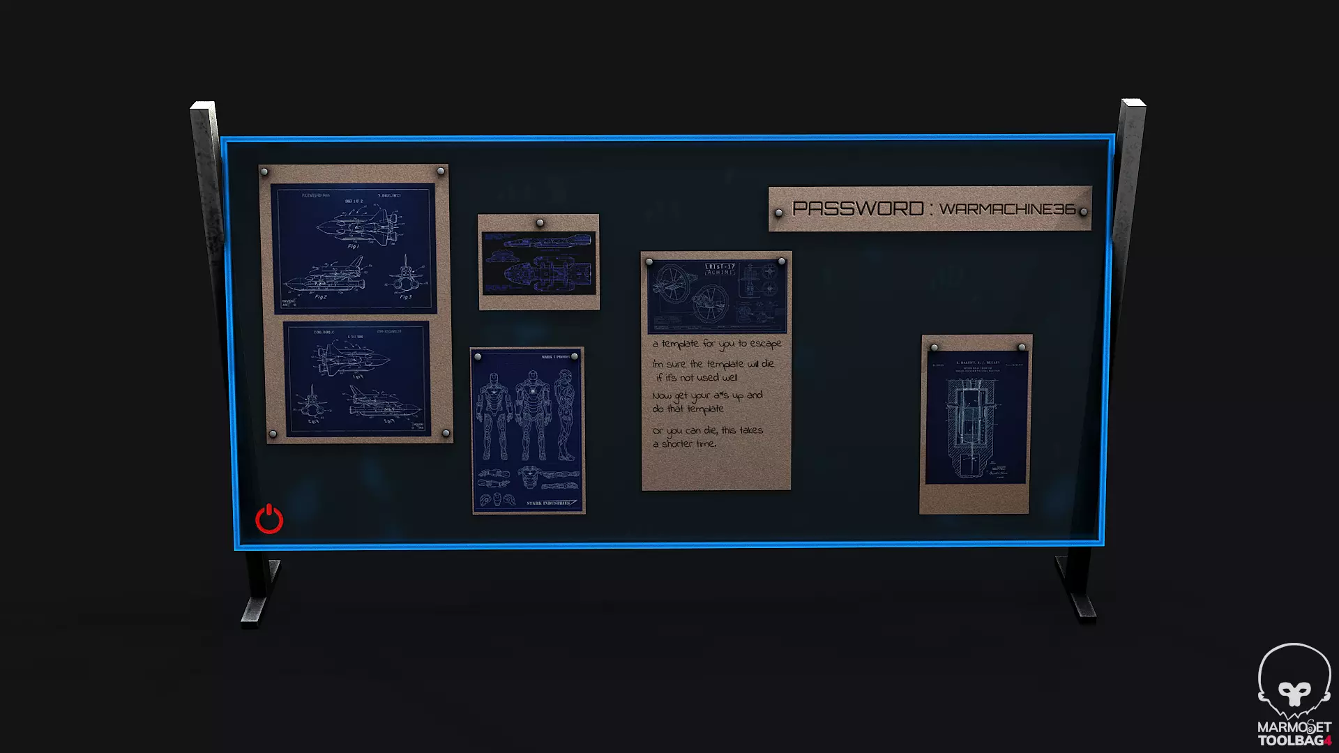 SCIFI WORK PANEL Low-poly 3D model_0