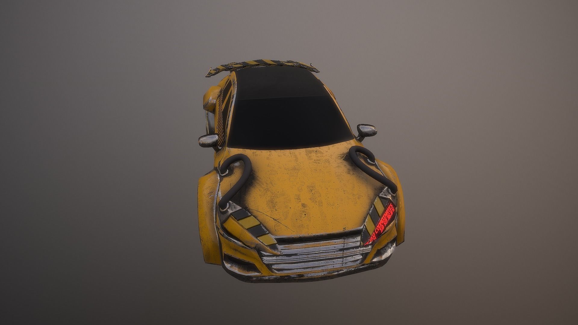 Cyberpunk Taxi  Low-poly 3D model_11