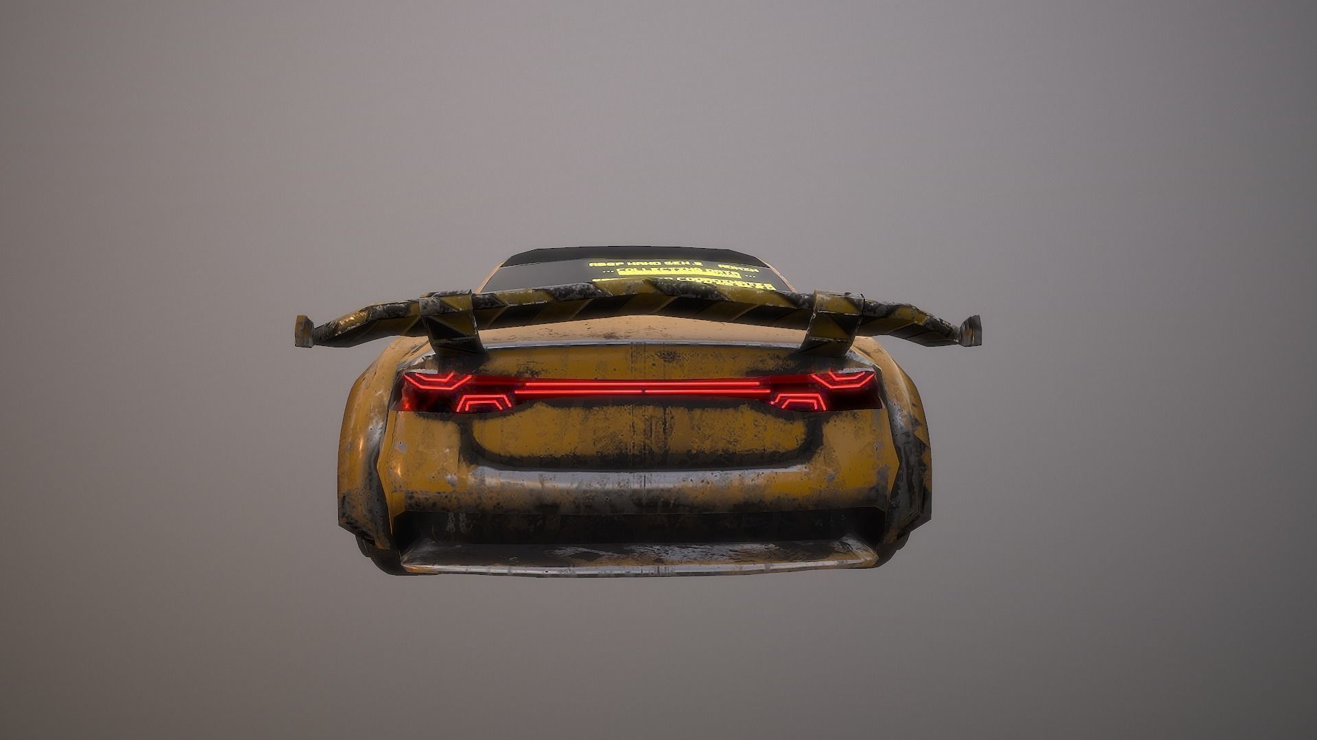 Cyberpunk Taxi  Low-poly 3D model_6