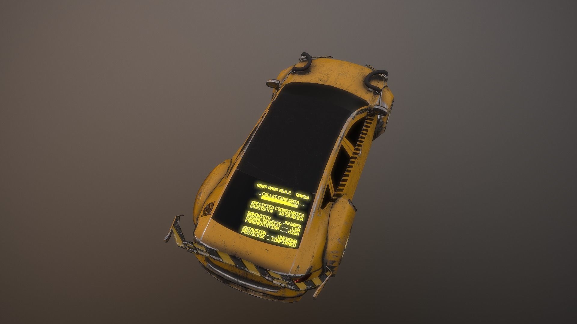 Cyberpunk Taxi  Low-poly 3D model_8