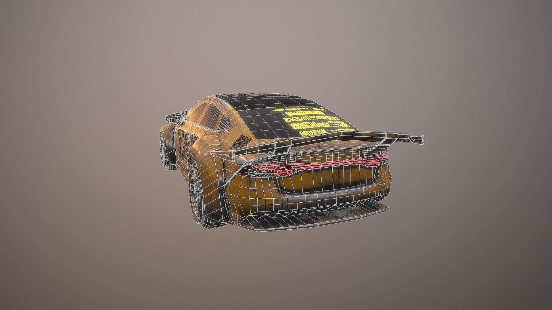 Cyberpunk Taxi  Low-poly 3D model_18