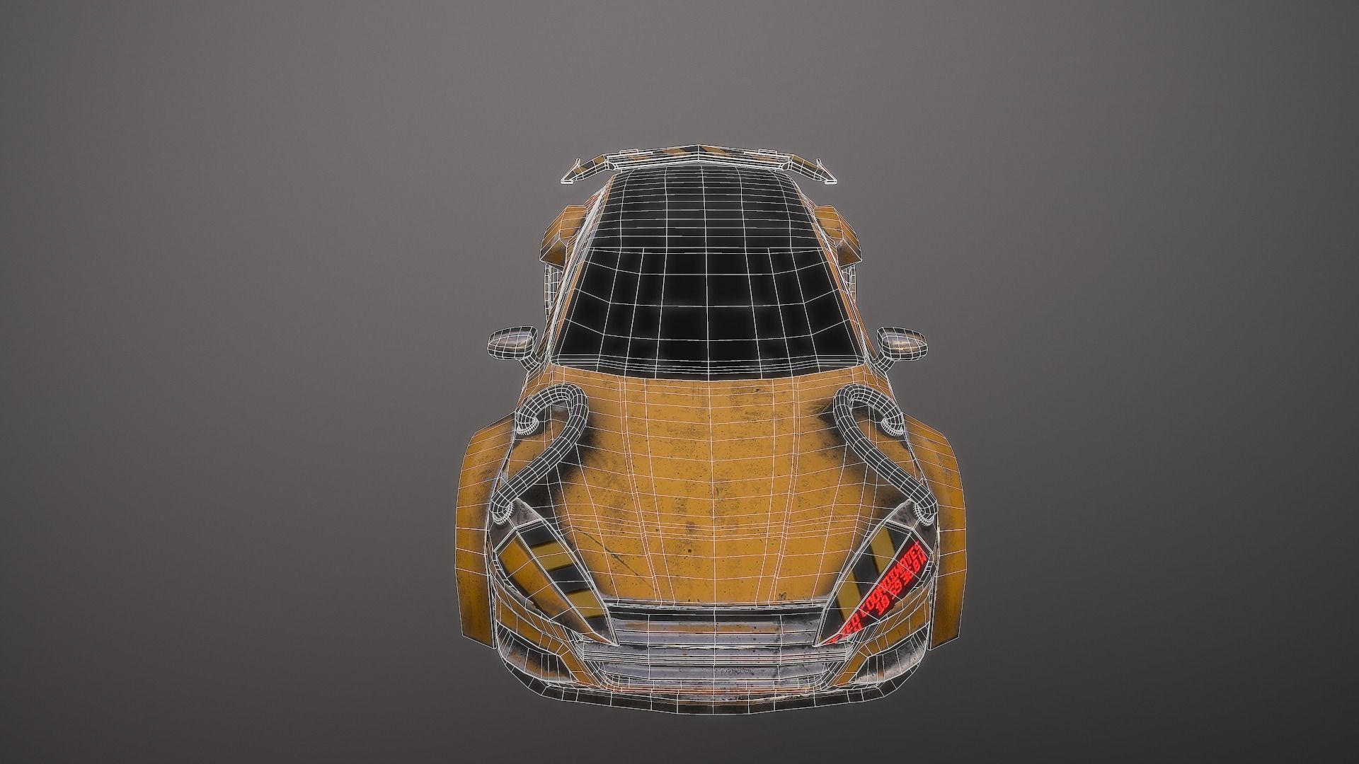 Cyberpunk Taxi  Low-poly 3D model_19