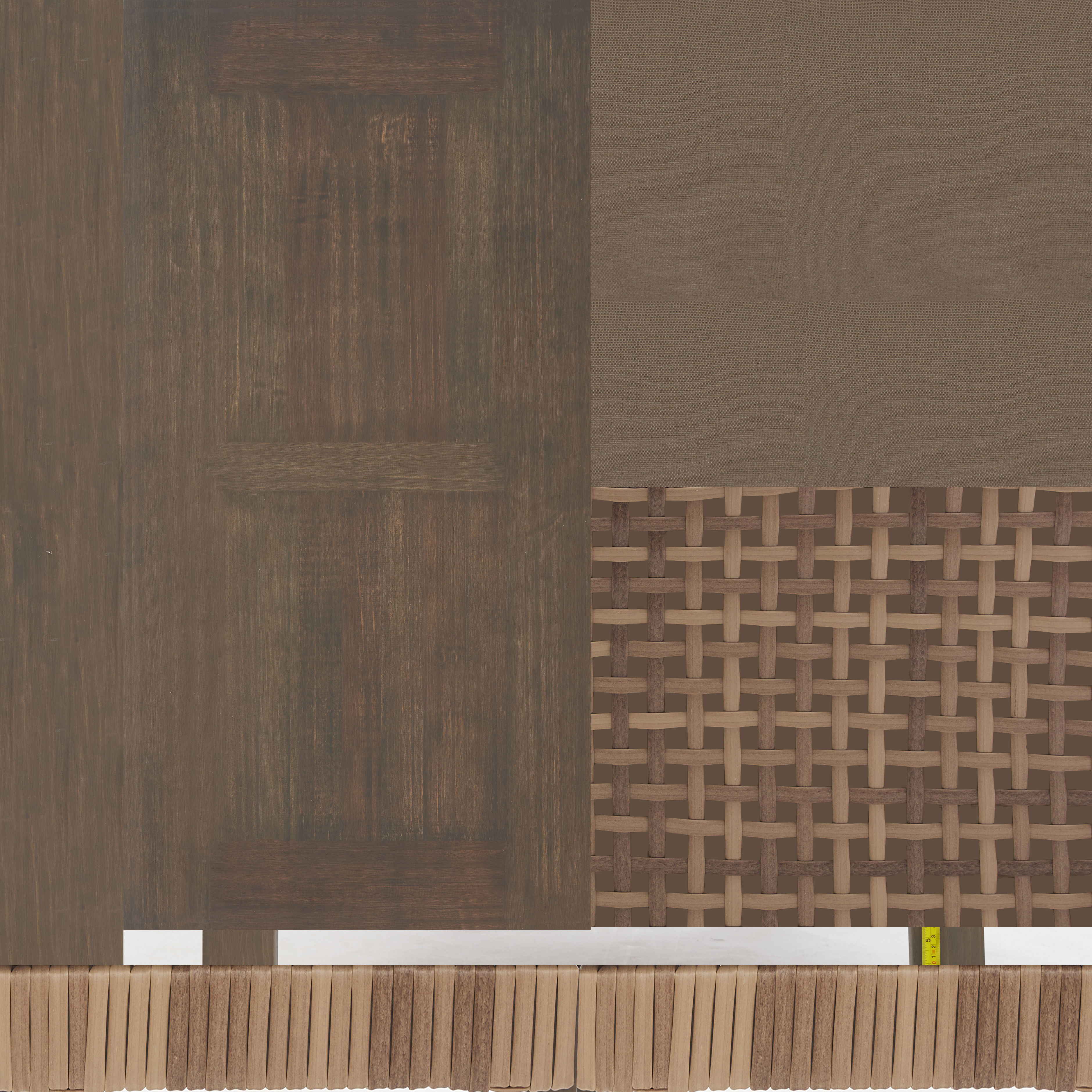 Low poly chat set living room with furniture and two windows Low-poly 3D model_8