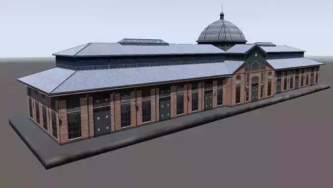Hamburg Fish Market Fischauktionshalle low-poly 3d model Low-poly 3D model