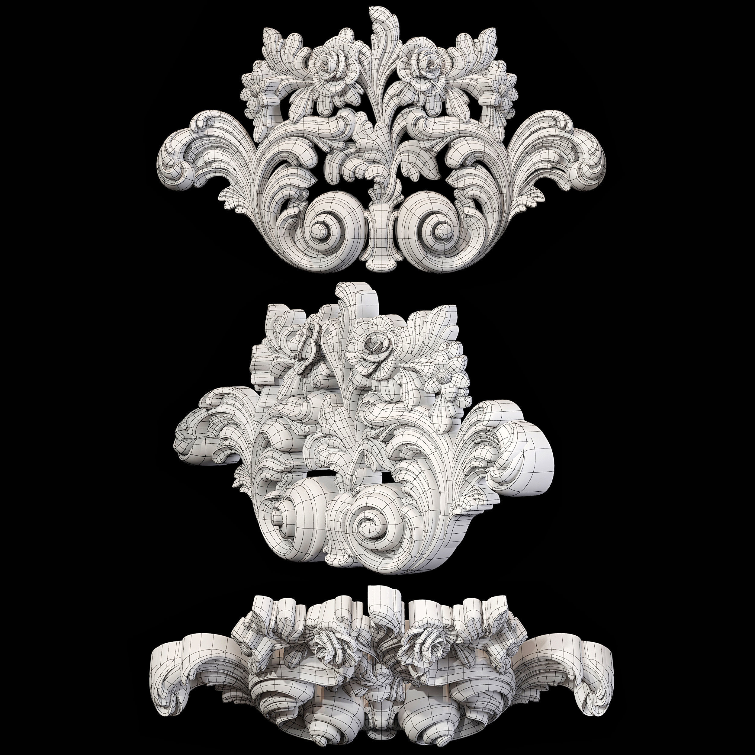 Classic carved 063 3D model_4