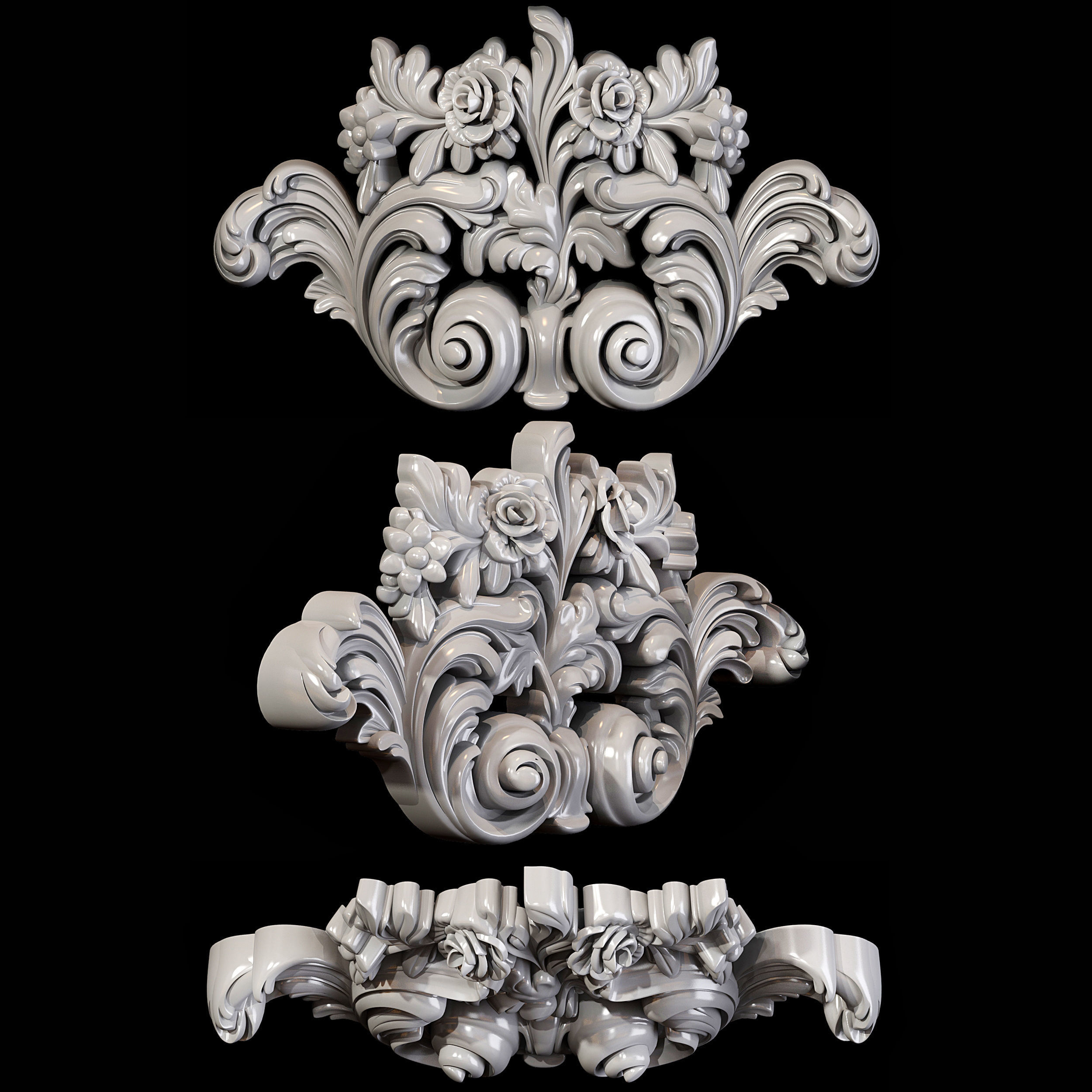 Classic carved 063 3D model_5
