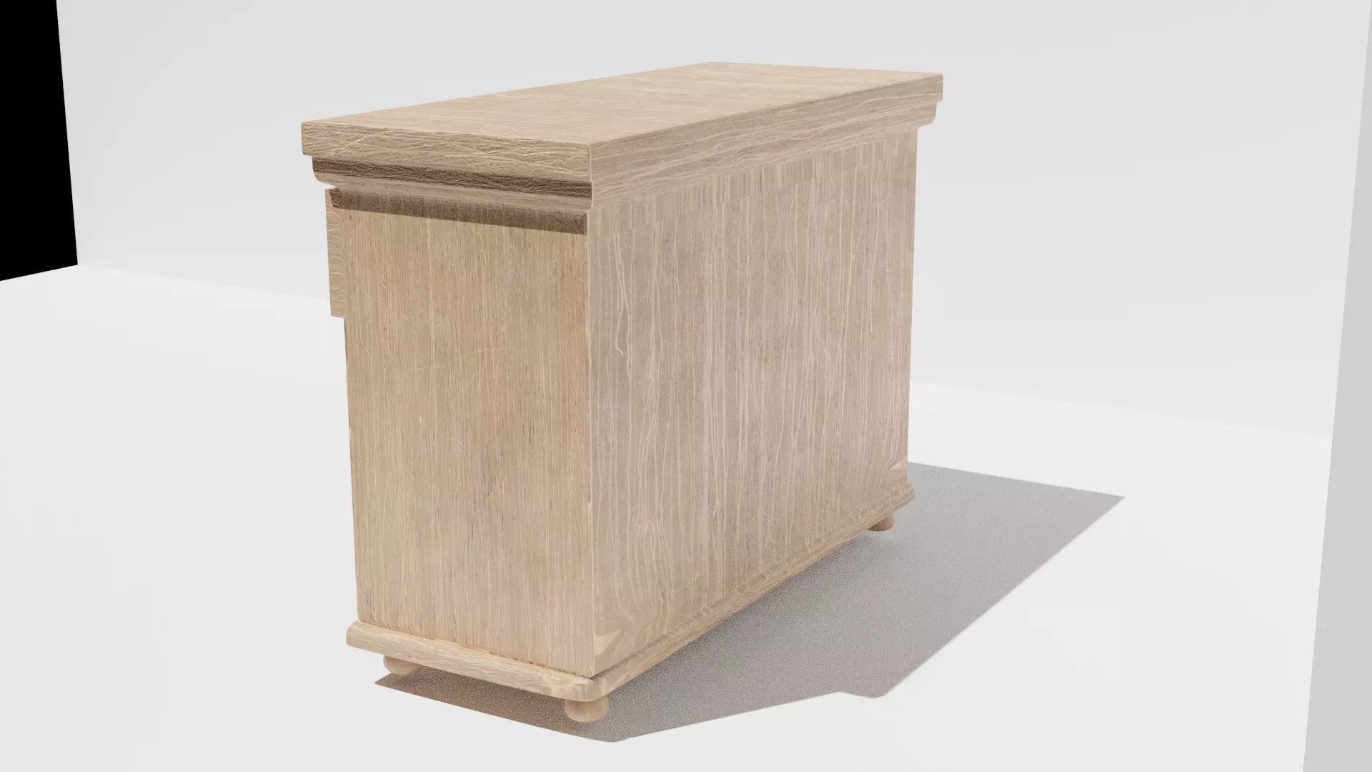 Solid Wood Hall Chest 3D model