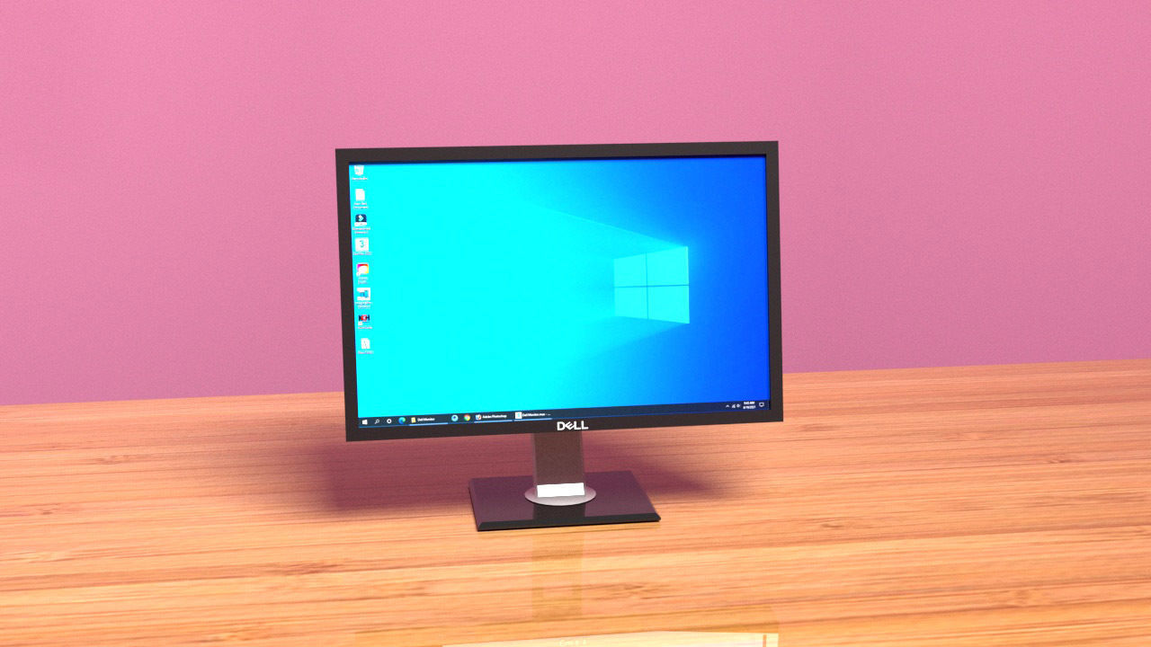 Monitor on desk 3D model_14