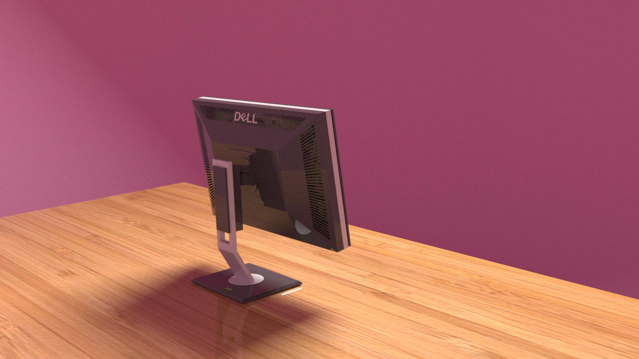 Monitor on desk 3D model_13