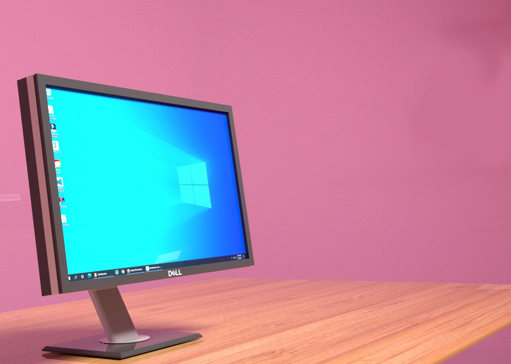 Monitor on desk 3D model_11