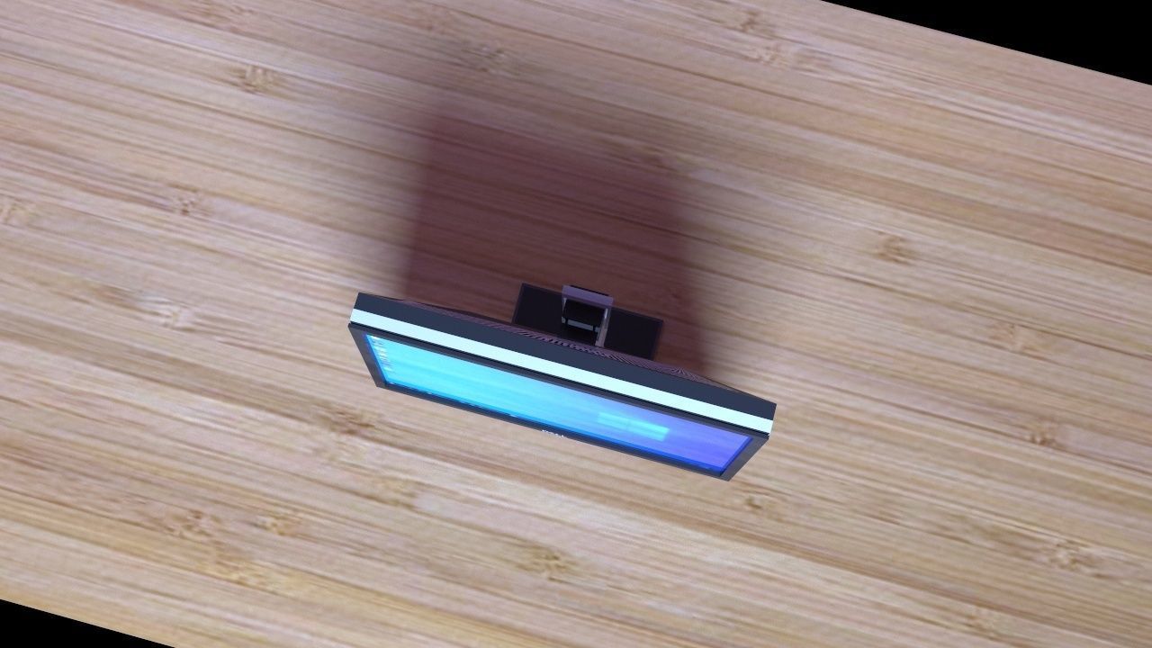Monitor on desk 3D model_4