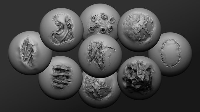 Zbrush - Zombie VDM Brush Ragged meat B 3D model