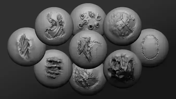 Zbrush - Zombie VDM Brush Ragged meat B 3D model