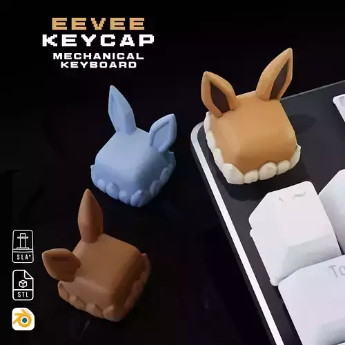 Eevee Pokemon - Keycap 3D mechanical keyboard - Eeveelutions 3D print model