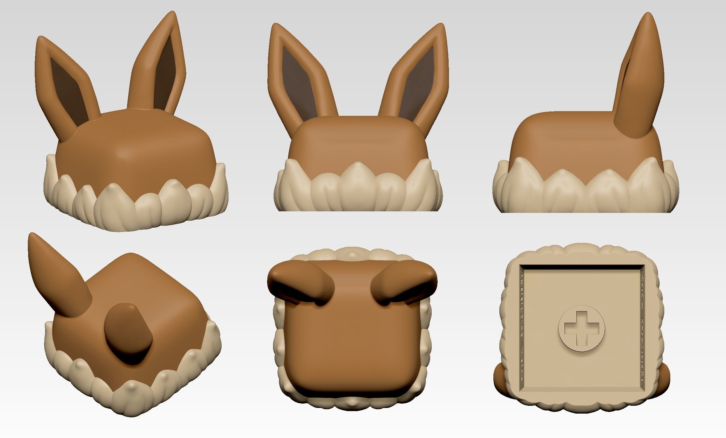 Eevee Pokemon - Keycap 3D mechanical keyboard - Eeveelutions 3D print model_5