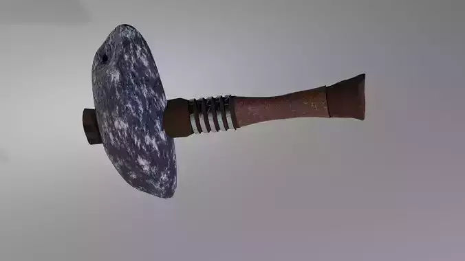 Stone hammer Low-poly 3D model