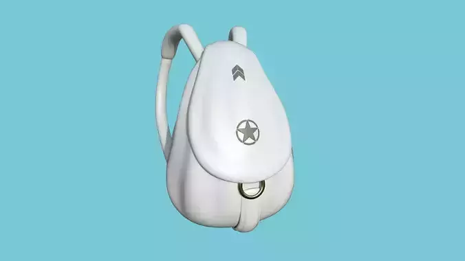 White Military Backpack - Character Fashion Design