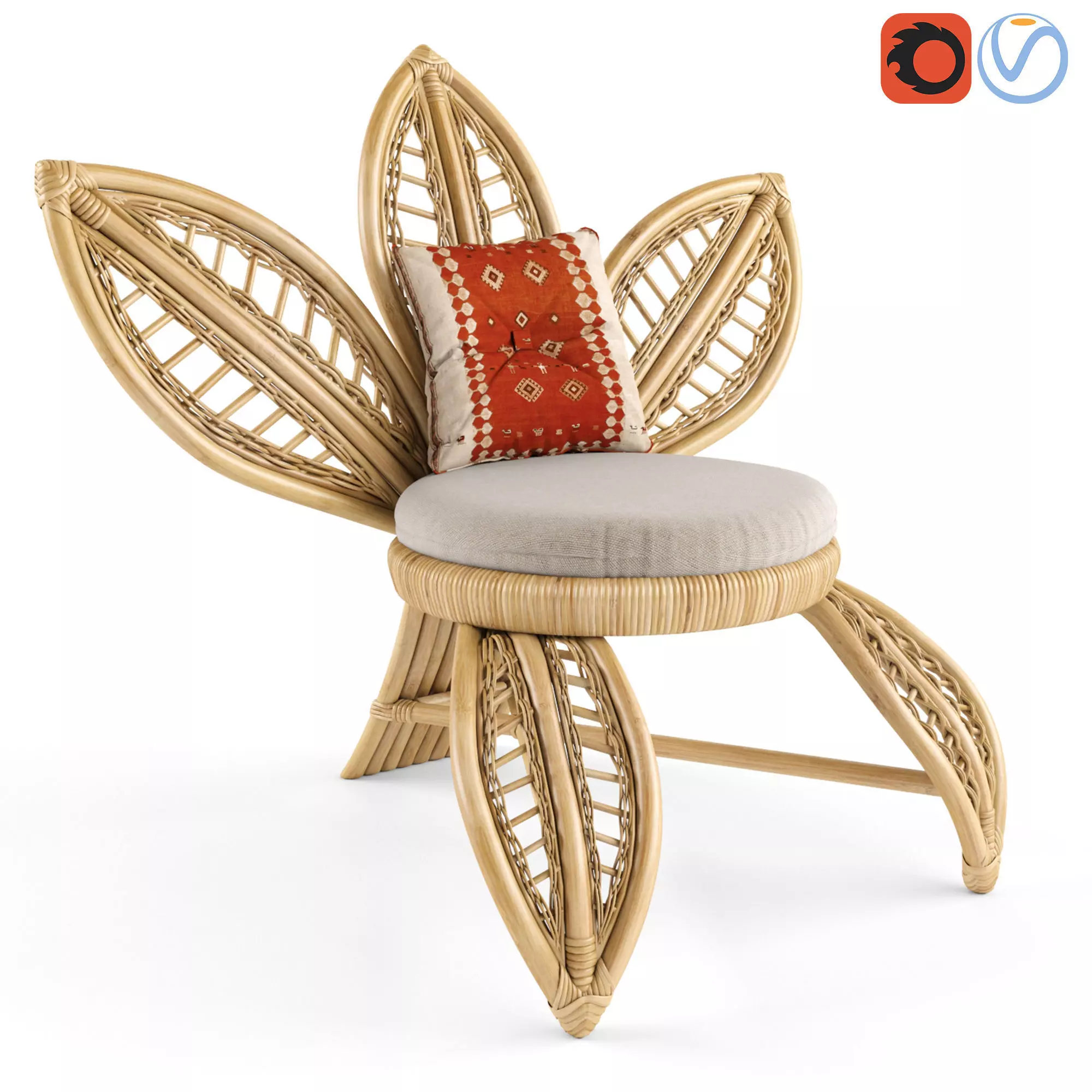 Arya rattan chair 3D model