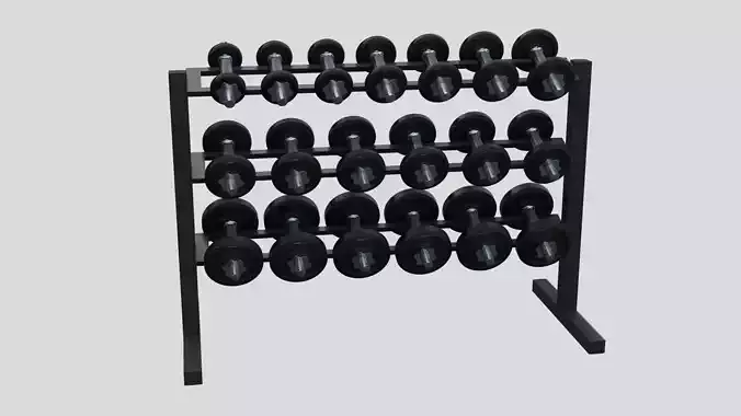 Dumbbell rack with dumbbells