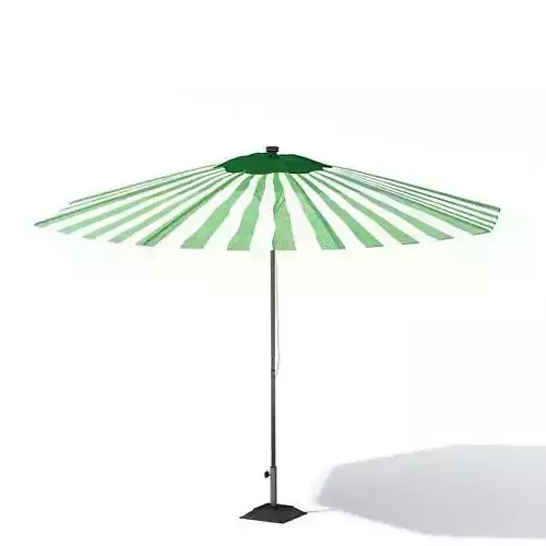 Green And White Garden Umbrella