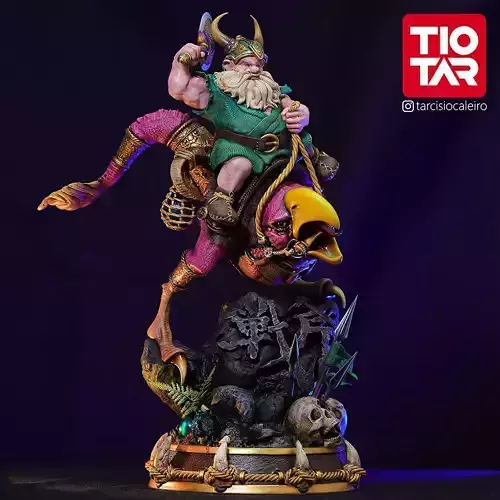 Golden Axe Fanart - Gilius Thunderhead on Chickenleg 3D print model