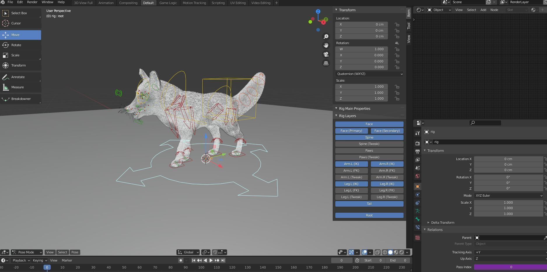 Fur Fox Rigged 02 Low-poly 3D model_18