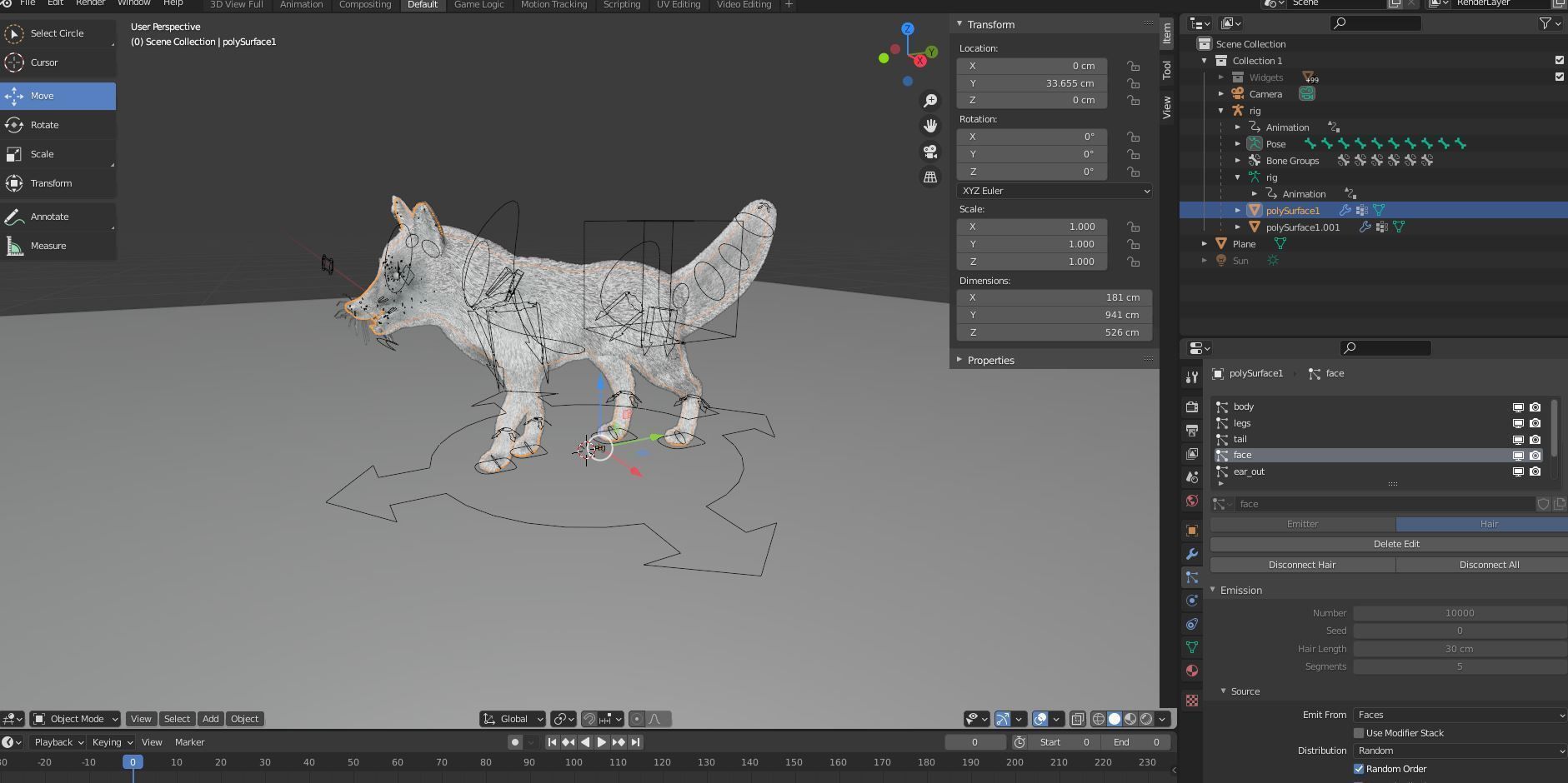 Fur Fox Rigged 02 Low-poly 3D model_19