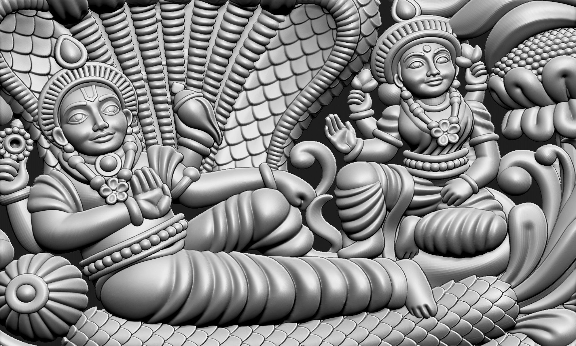 VishnuJI And LaxmiJi 3D print model_2