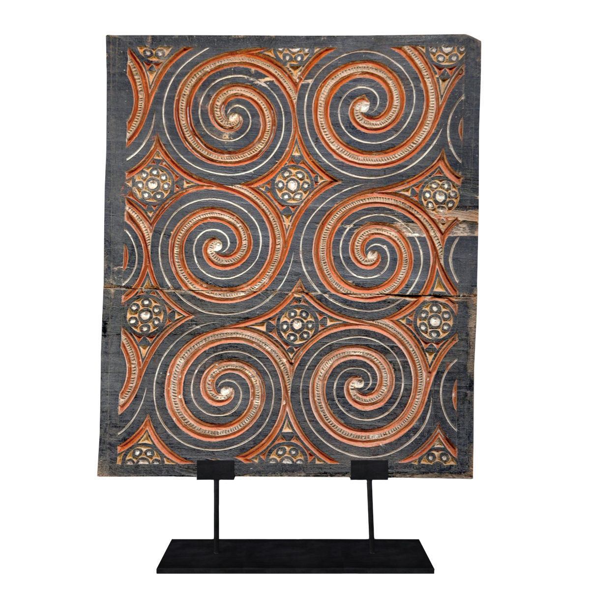 Indonesian Architectural Piece on Metal Stand 3D model_1