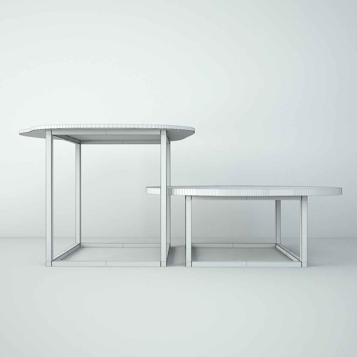 Petrified Wood Slice Coffee Tables 3 3D model_4