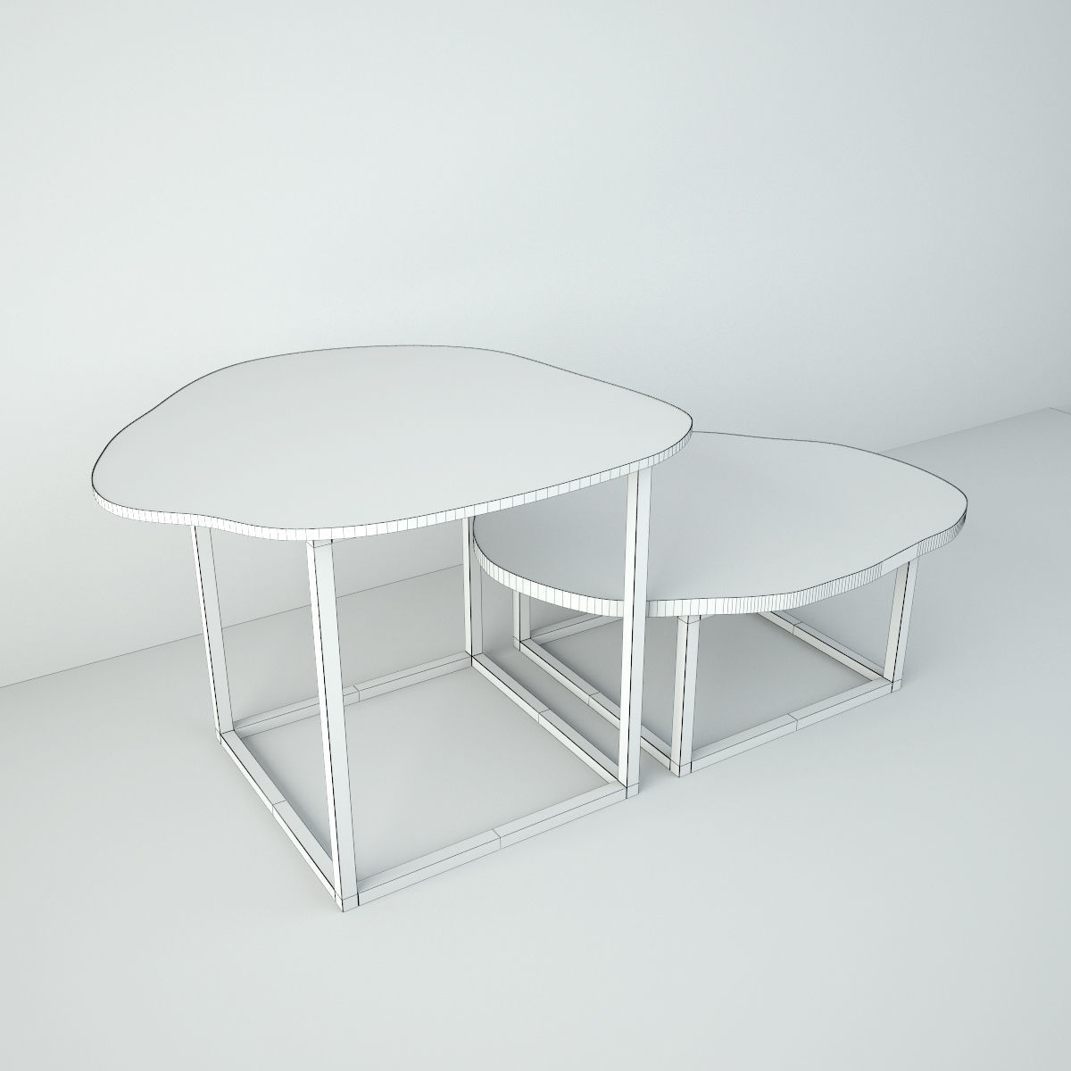 Petrified Wood Slice Coffee Tables 3 3D model_2