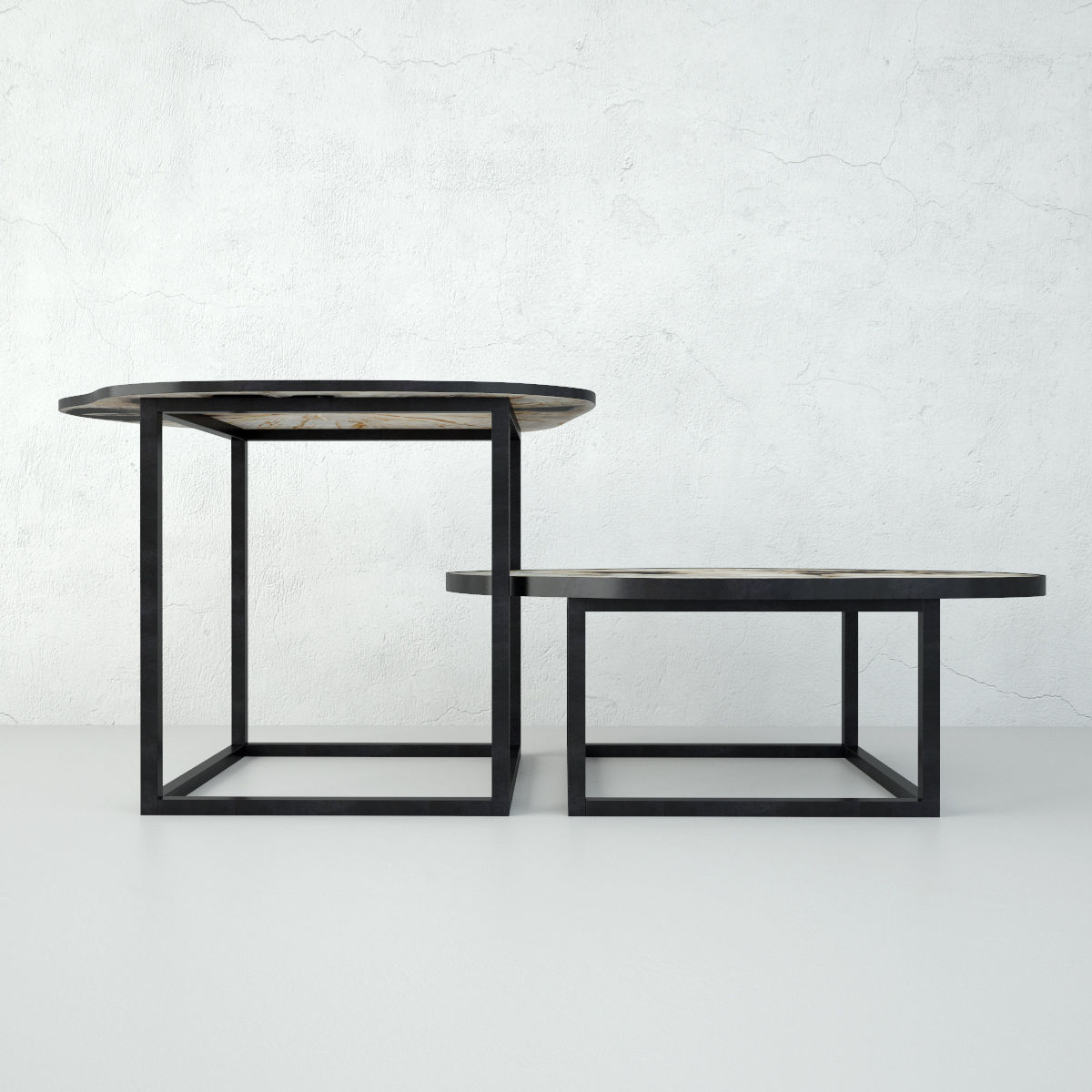 Petrified Wood Slice Coffee Tables 3 3D model_3