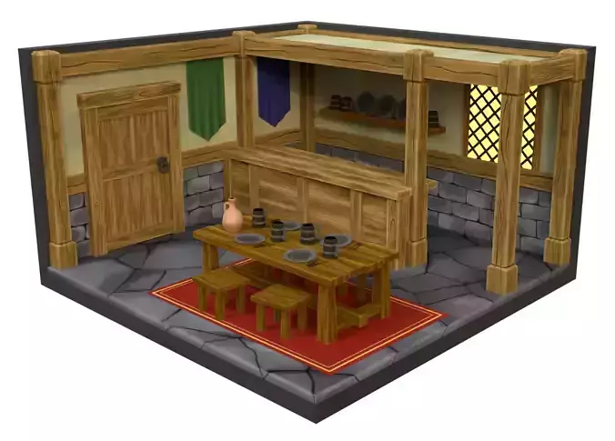 Low Poly Medieval Tavern