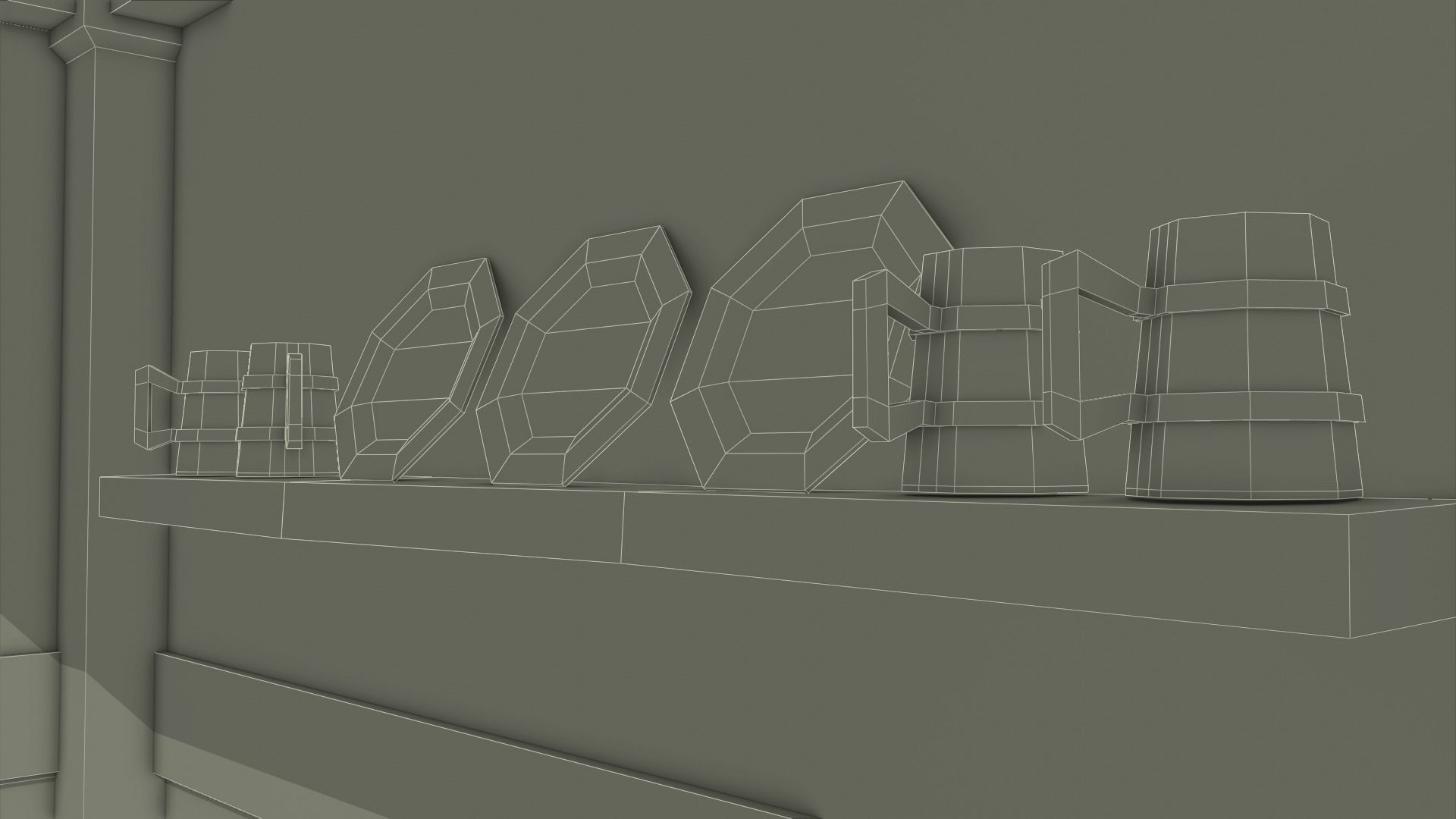 Low Poly Medieval Tavern 3D model_13