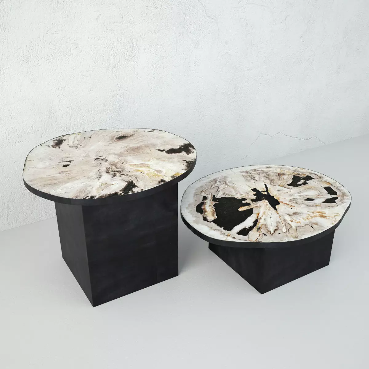 Petrified Wood Slice Coffee Tables 2 3D model_0