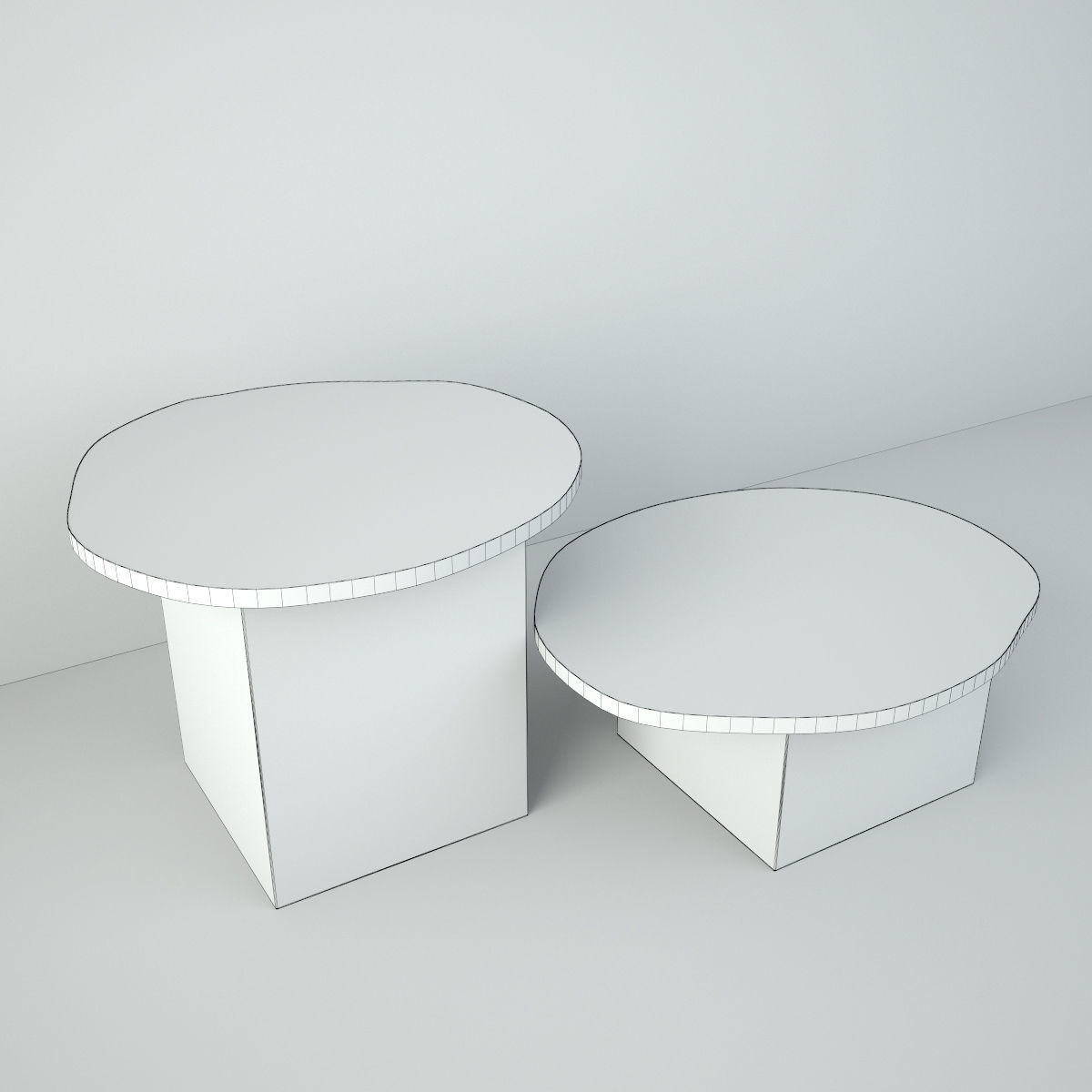 Petrified Wood Slice Coffee Tables 2 3D model_2