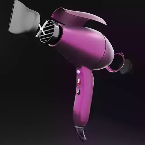 Generic hair dryer - Untextured 3D model
