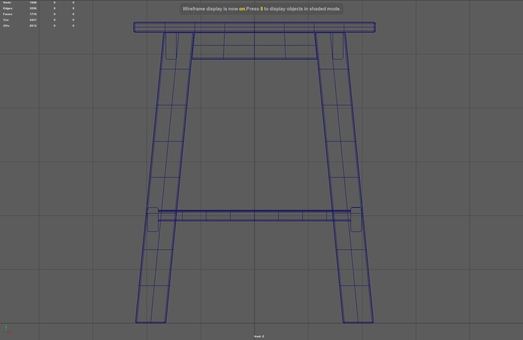 Side Table Low-poly 3D model_7