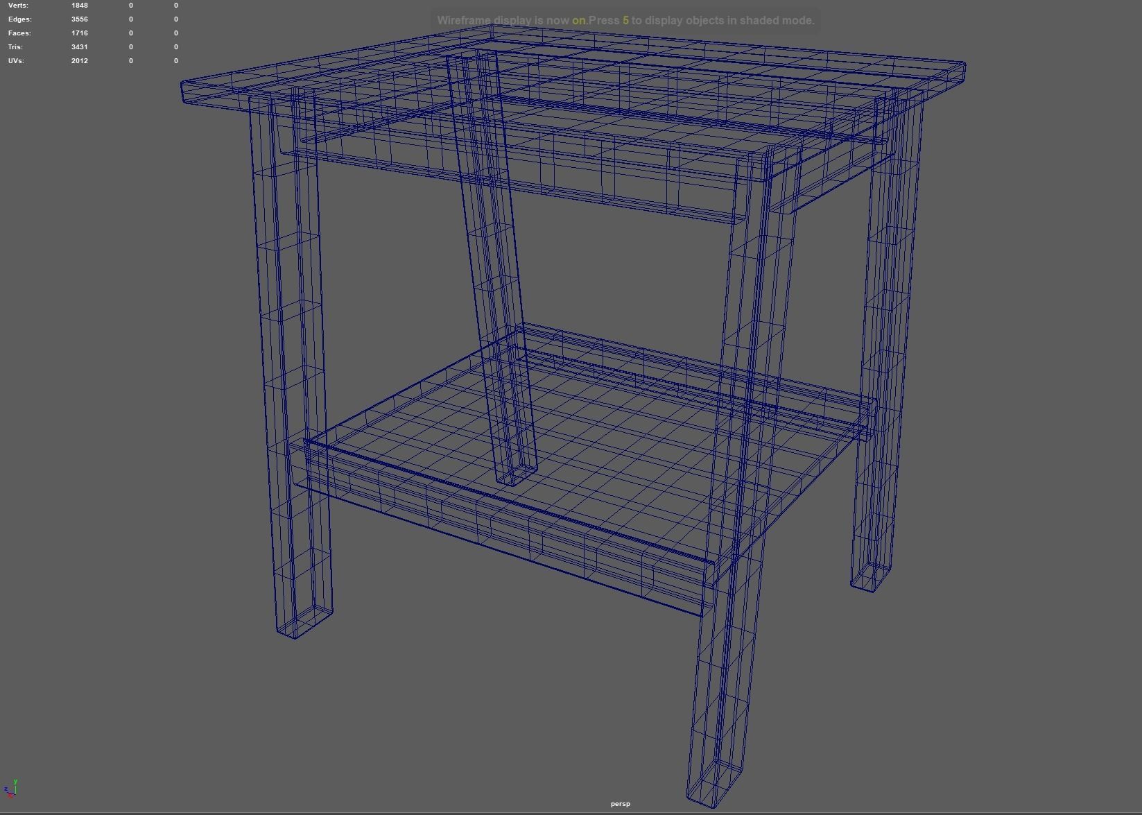 Side Table Low-poly 3D model_3