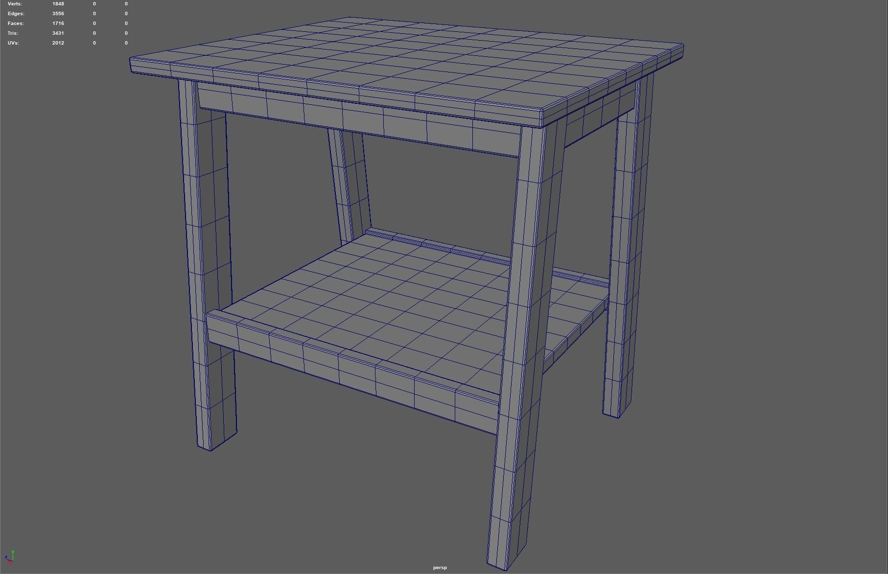 Side Table Low-poly 3D model_2