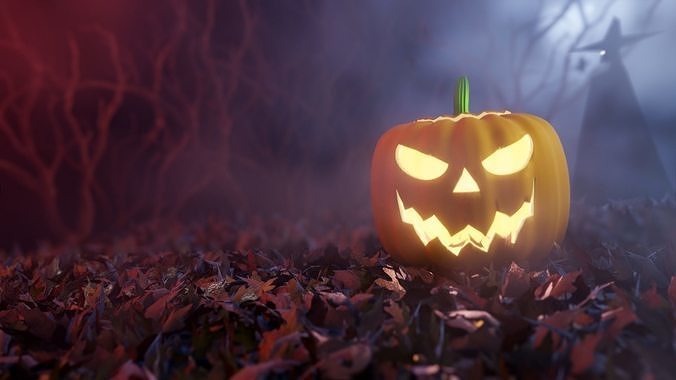 Scary Halloween Scene 3D model