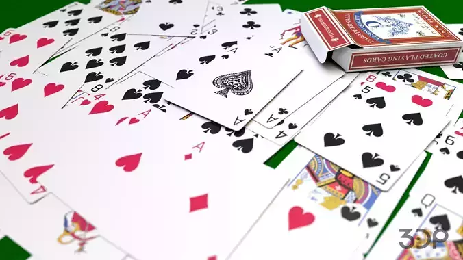Customisable Cards Set and Box Low-poly 3D model