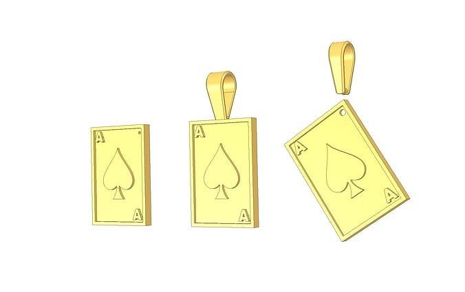 Ace of Spades Pendant and Keychain 3D print model