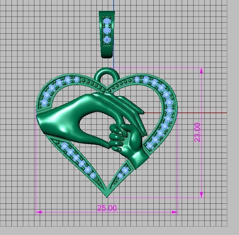 Pendant heart ready for 3d print 3D print model_3